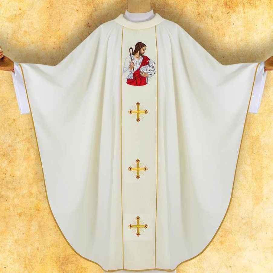 Chasubles Articles Religieux | Chasuble Avec Ceinture Brodee Jesus