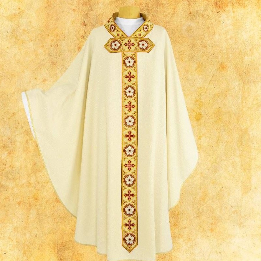 Chasubles Articles Religieux | Chasuble Avec Ceinture Brodee Agneau Dieu