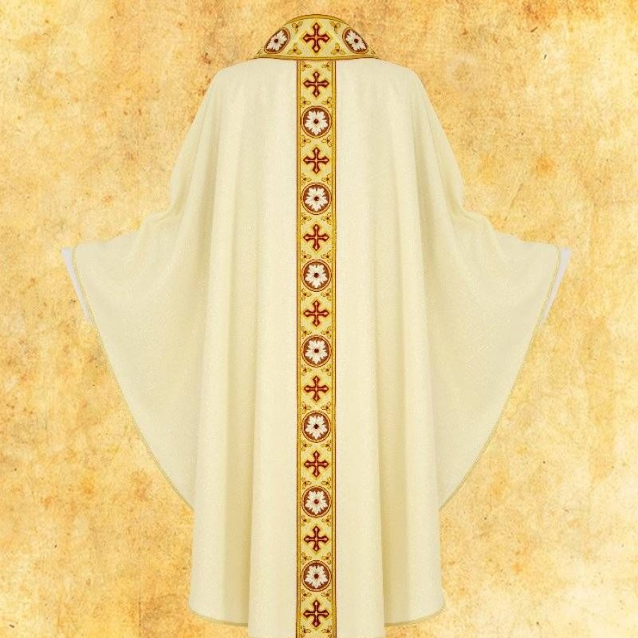 Chasubles Articles Religieux | Chasuble Avec Ceinture Brodee Agneau Dieu