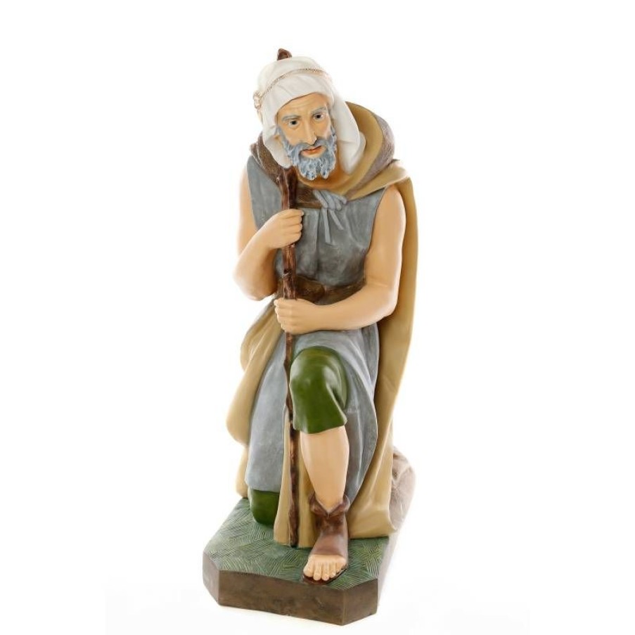 Statues Articles Religieux | Berger Avec Baton A Genoux - 120 Cm