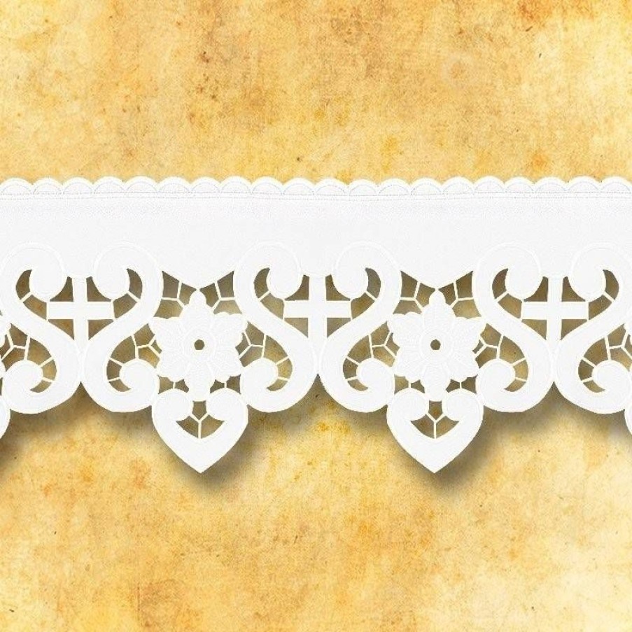 Dentelles Brodees Articles Religieux | Dentelle Brodee Bianco Fiori