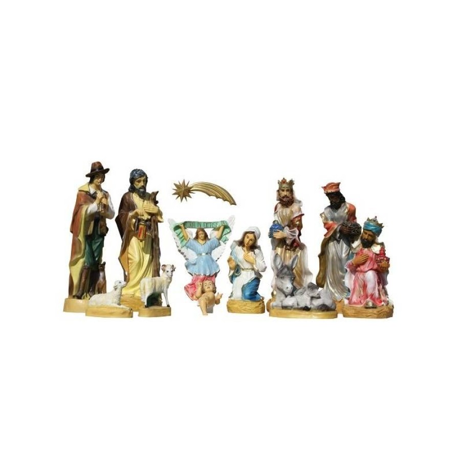 Grandes Occasions Articles Religieux | Creche Noel - 12 Santons Hauter 88 Cm