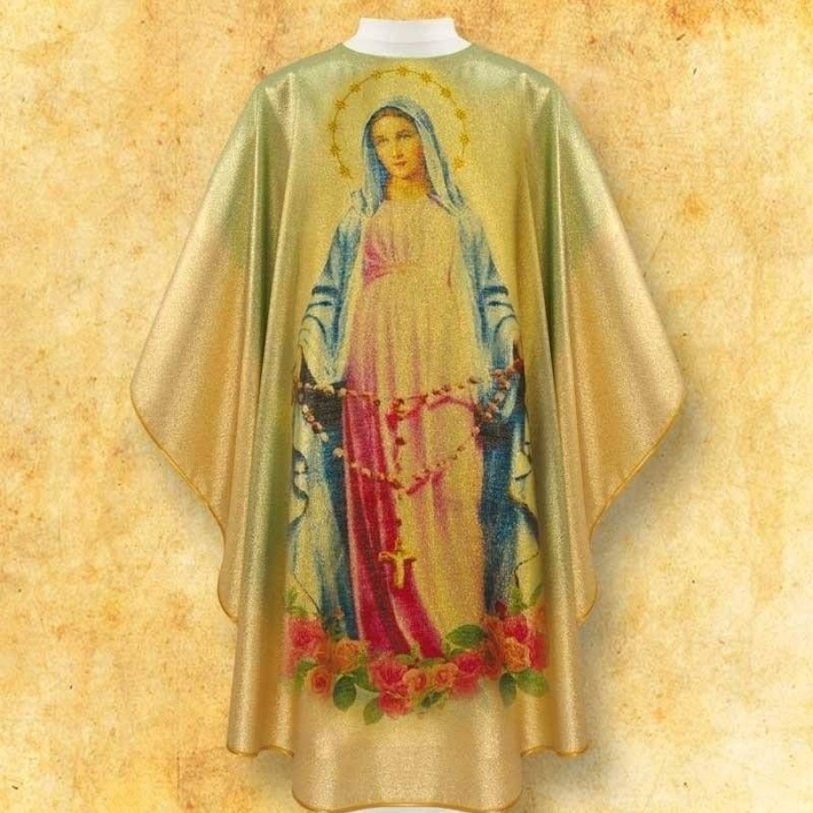 Chasubles Articles Religieux | Chasuble Avec Photo Notre Dame Rosaire