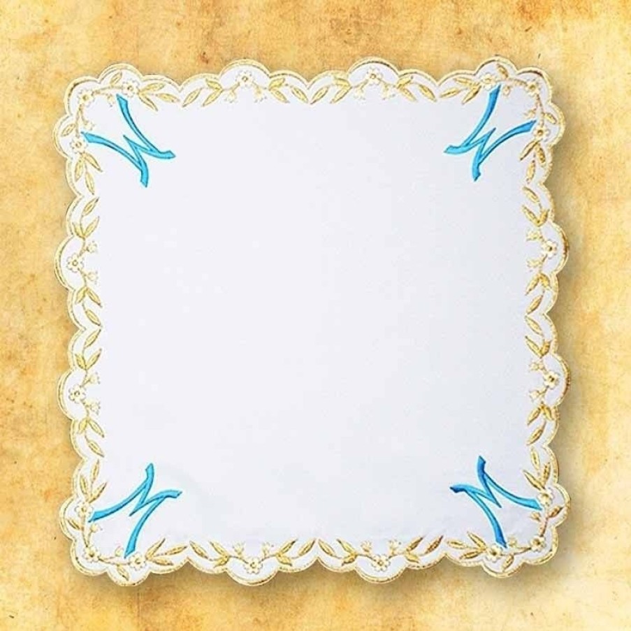 Serviettes D'Autel Articles Religieux | Serviette D'Autel Ave Maria Bleue