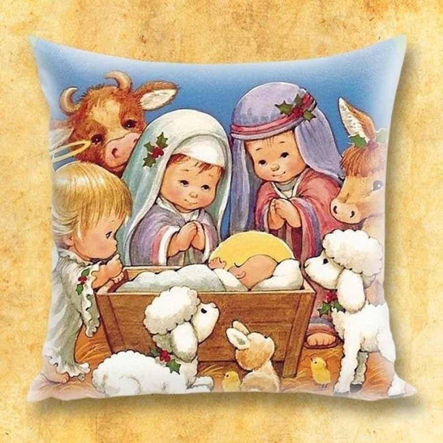 Grandes Occasions Articles Religieux | Coussin Avec Motif Religieux - Noel